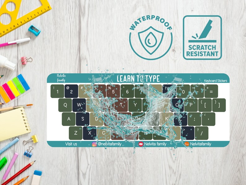 JUNGLE SAFARI Touch Typing Stickers for Kids Learn to Type With Fun and