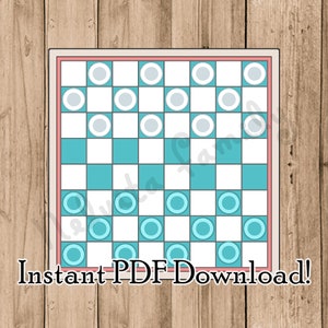 Instant Download Checkers Board Game Printable PDF