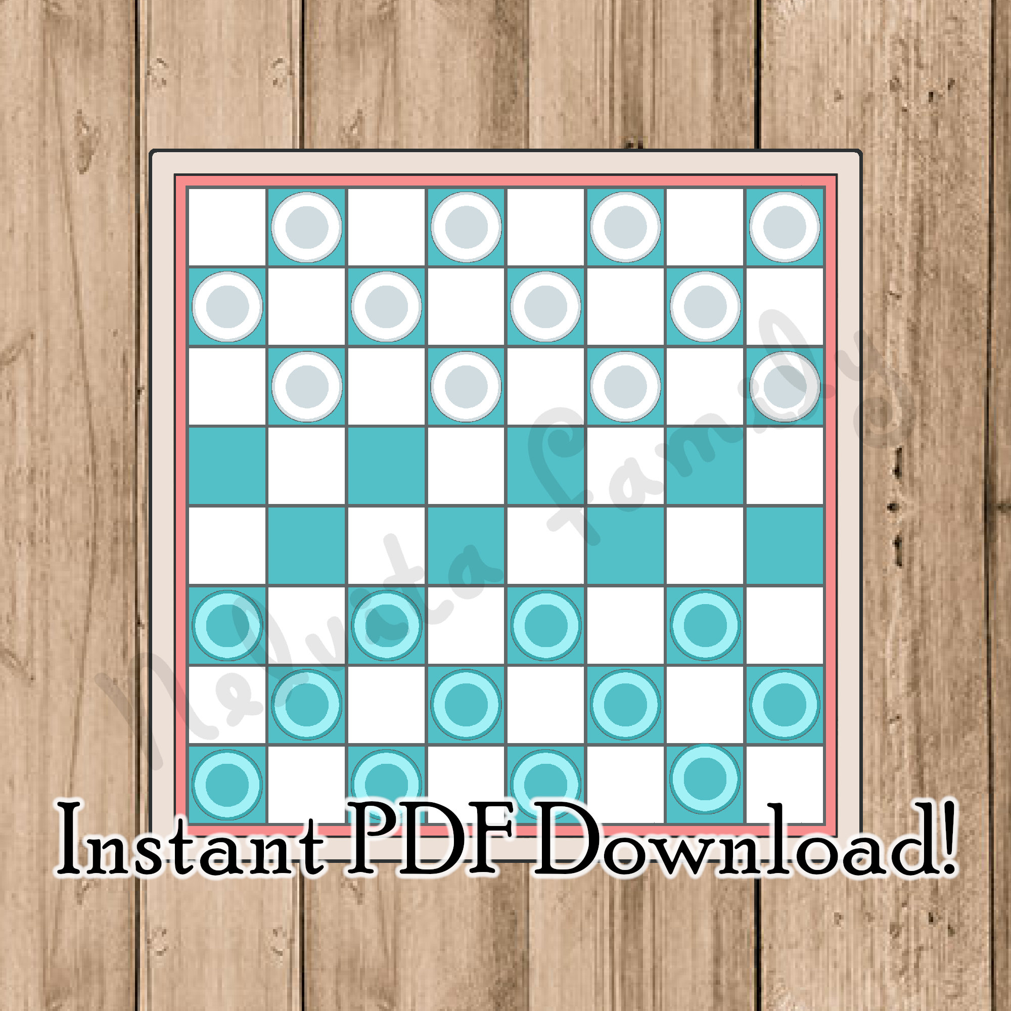 instant download checkers board game printable pdf etsy ireland