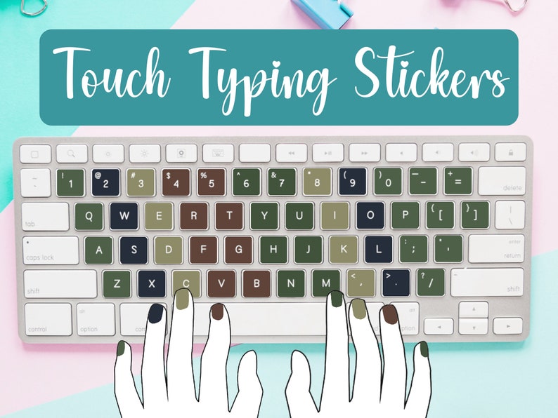JUNGLE SAFARI Touch Typing Stickers for Kids Learn to Type With Fun and