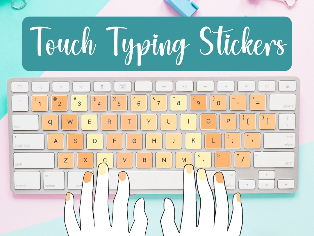 ORANGE SHERBET Touch Typing Stickers for Kids - Learn to Type With Fun ...
