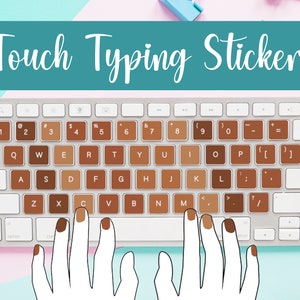 Pegatinas de mecanografía táctil color marrón chocolate para niños: aprenda a escribir de forma divertida y sencilla. Bonitas y educativas, pero totalmente aptas para niños. Escriba en casa.