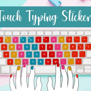 Pegatinas de mecanografía táctil CANDYLAND para niños: aprenda a escribir de forma divertida y sencilla, bonitas y educativas, pero totalmente aptas para niños, escriba en casa