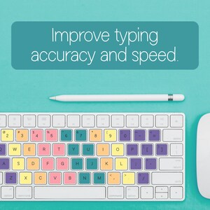 Pastel Rainbow Touch Typing Stickers for Kids - Learn to Type With Fun ...