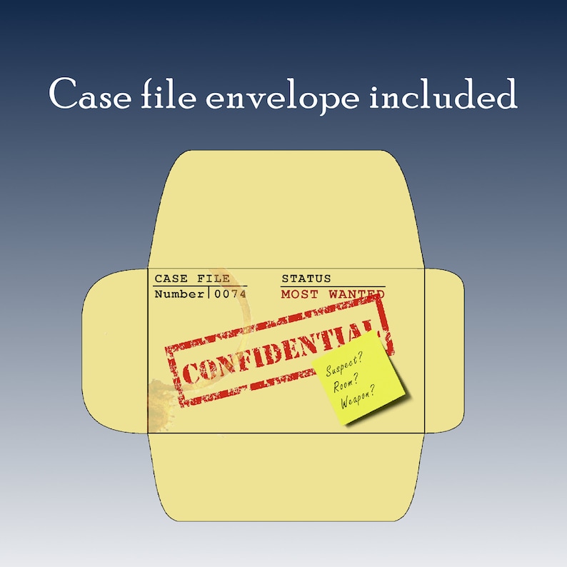 Instant Download Clue Cluedo Board Game Colourful Case File Detective