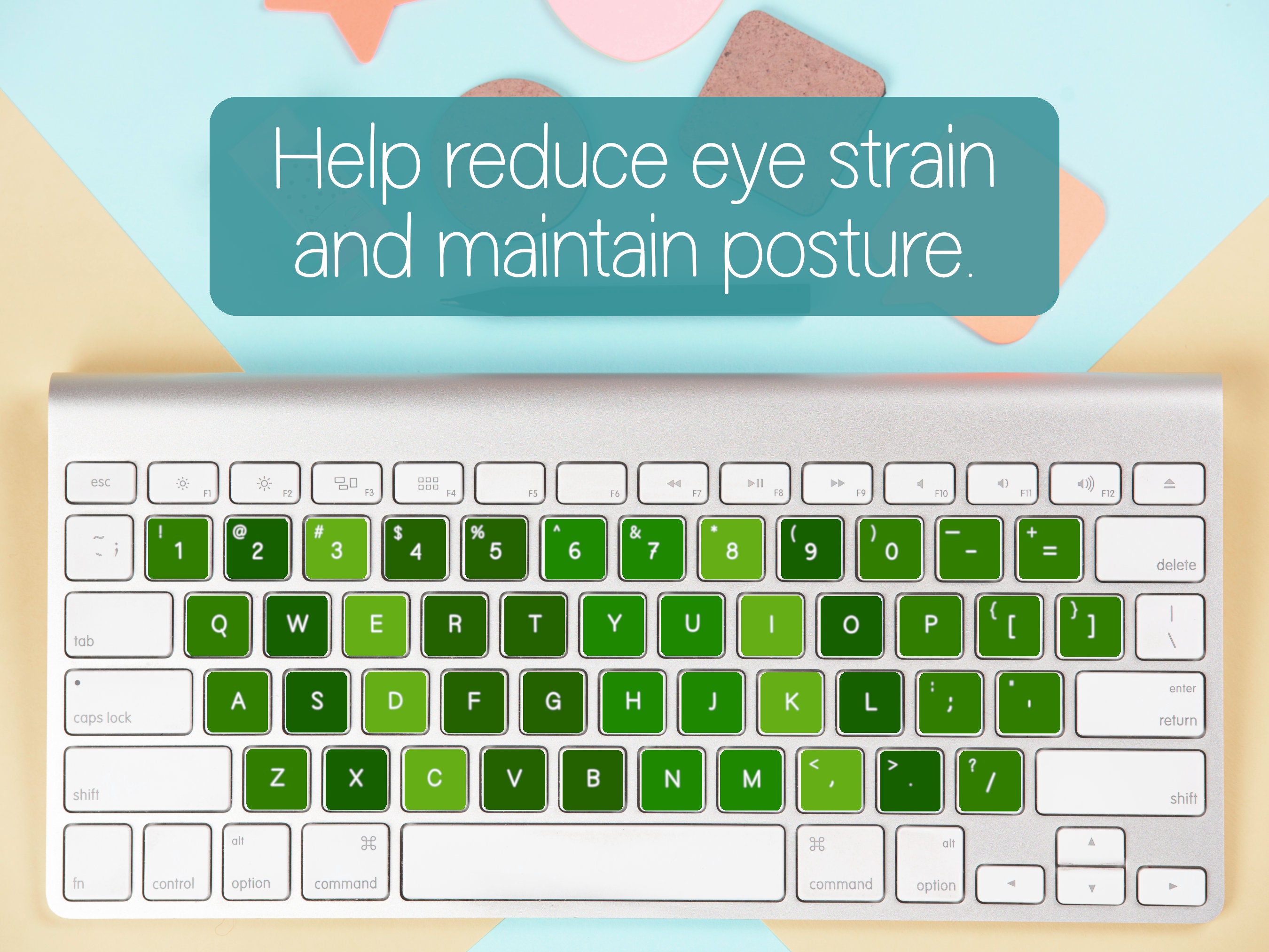 Sticker Typing Device HUNTER GREEN Touch Typing Stickers for Kids - Learn to Type With Fun ...