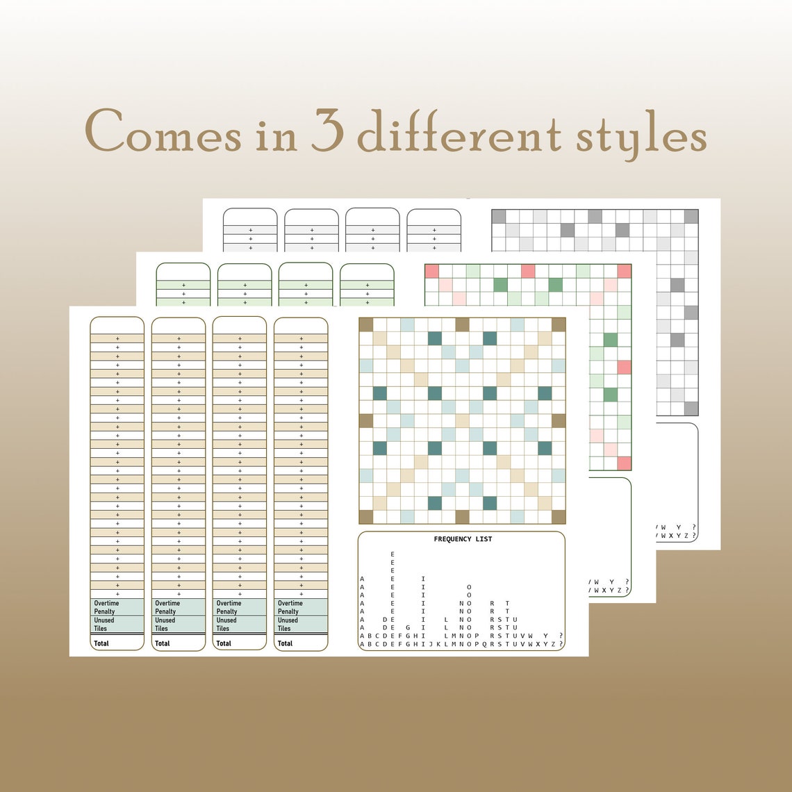 Instant Download Scrabble Board Game Score Cards Sheets Replacement PDF