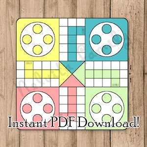 Instant Download Ludo Board Game Printable PDF