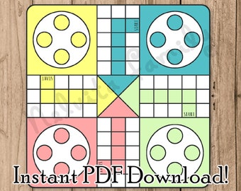 Instant Download Ludo Board Game Printable PDF