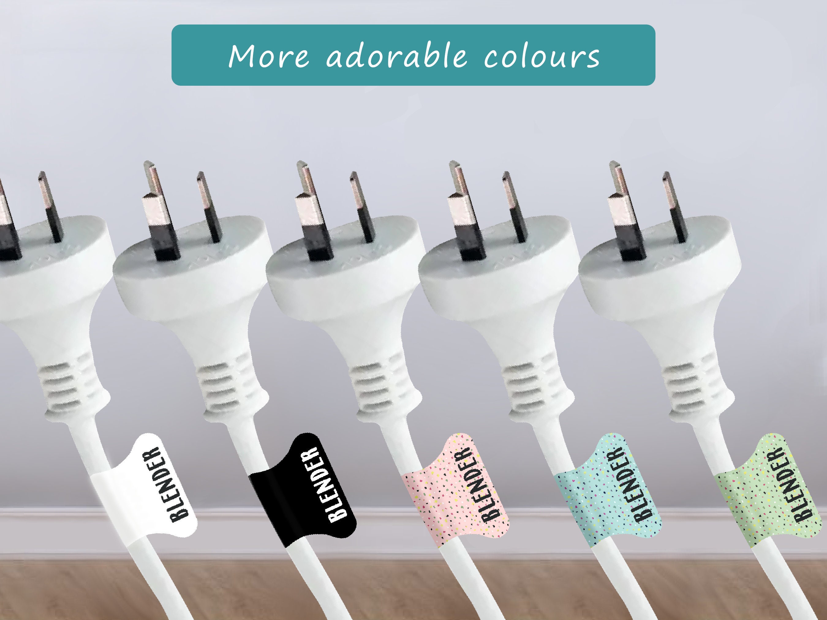 White USB Power Cord Organisation Labels Tag Stickers Cable Etsy