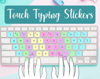 COTTON CANDY Touch Typing Stickers for Kids - Learn to Type with Fun and Ease, Cute and Educational but Totally Kid-Friendly, Type at Home