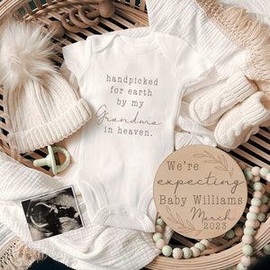 Digital Pregnancy Announcement /  Handpicked for earth by my in heaven Pregnancy Announcement / Pregnancy Reveal /  Letter Board Baby /