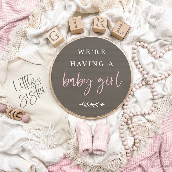 Instant Download! It's a Girl Pregnancy Announcement / Digital Personalized Pregnancy Announcement / Pregnancy Reveal /  Letter Board Baby