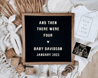 Letter Board Pregnancy Announcement: Social Media Gender Neutral Reveal (Digital File)