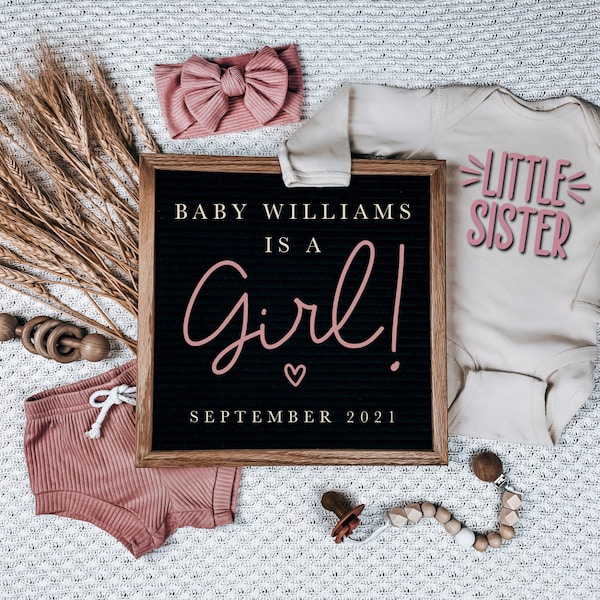 It's a Girl Pregnancy Announcement /  Social Media / Digital Personalized Pregnancy Announcement / Pregnancy Reveal /  Letter Board Baby