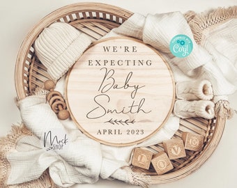 Editable Digital Pregnancy Announcement: Gender Neutral Social Media Reveal