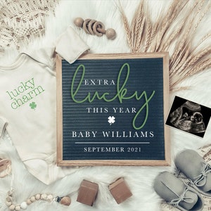 Digital St Patrick's Day Pregnancy announcement / Digital Personalized Pregnancy Announcement / Pregnancy Reveal / Social Media