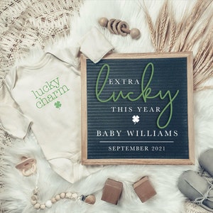 Digital St Patrick's Day Pregnancy announcement / Digital Personalized Pregnancy Announcement / Pregnancy Reveal / Social Media image 2