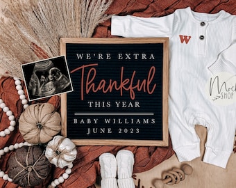 Thanksgiving Pregnancy Announcement: Social Media Pregnancy Reveal (Digital File)