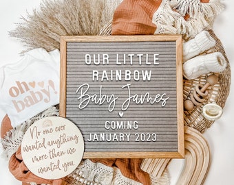 Rainbow Baby Announcement: Social Media Letter Board (Digital File)