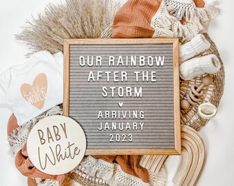 Rainbow Baby Announcement: Social Media Letter Board (Digital File)