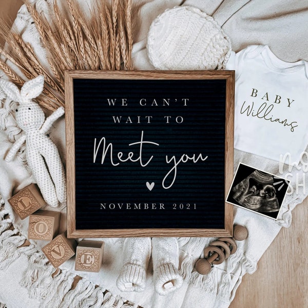 Digital Pregnancy Announcement /  Social Media / Gender Neutral / Digital  Pregnancy Announcement / Pregnancy Reveal /  Letter Board Baby /