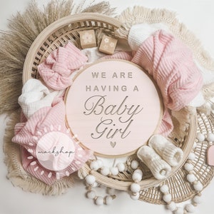 ¡Descarga instantánea! Anuncio de embarazo de It's a Girl / Anuncio de embarazo personalizado digital / Revelación de embarazo / Bebé en tablero de letras