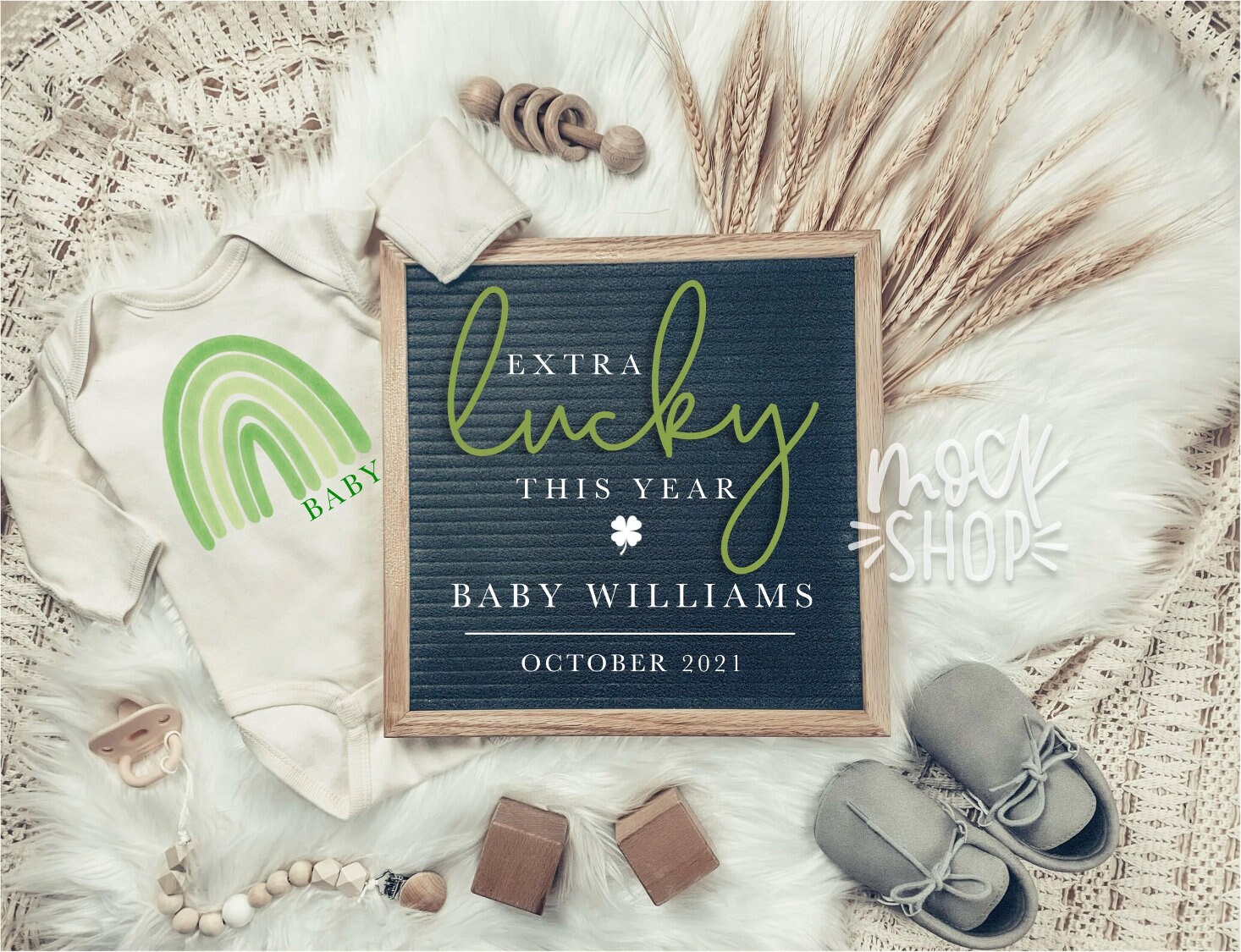 Rainbow Baby St Patrick's Day Pregnancy Announcement (Digital File)