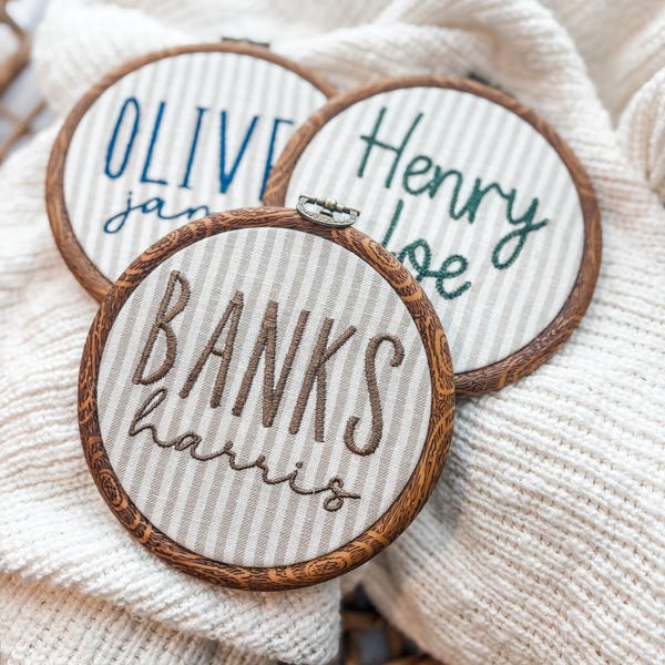 Personalized Baby Name Announcement Sign: Striped Nursery Decor