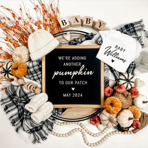 Fall Pumpkin Pregnancy Announcement: Gender Neutral, Editable (Digital)