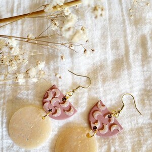 Opal Moons Celestial Polymer Clay Earrings