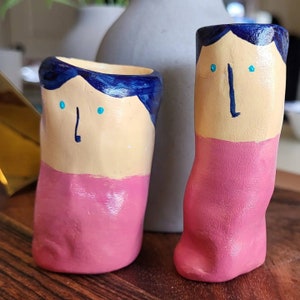 Friendly Clay Bud Vases (set of 2)