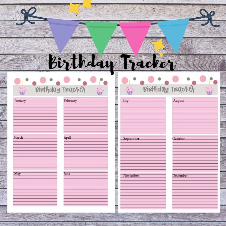 Birthday Tracker Birthday Log Printable - Etsy