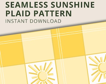 Cheerful Yellow Sunshine Plaid Digital Paper for Summer Crafts, Sublimation & Scrapbooking