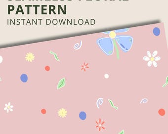 Bohemian Floral Digital Paper: Seamless Patterns for Sublimation, Scrapbooking & Craft Projects