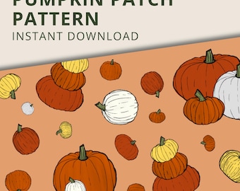 Autumn Pumpkin Seamless Pattern: Digital Paper for Halloween, Thanksgiving Scrapbook & Printable Background