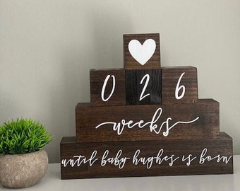Baby Countdown, Engagement Gift Box, Wedding Countdown Blocks, Vacation Countdown