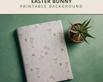 Easter Bunny Printable Background | Seamless Spring Pattern for Kids Crafts & Classroom Decor