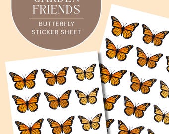 Butterfly Sticker Sheet Waterproof for Kids Craft Activity