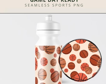 Basketball Seamless Pattern PNG | Sports Digital Paper | 12x12 300 DPI | Commercial Use Download