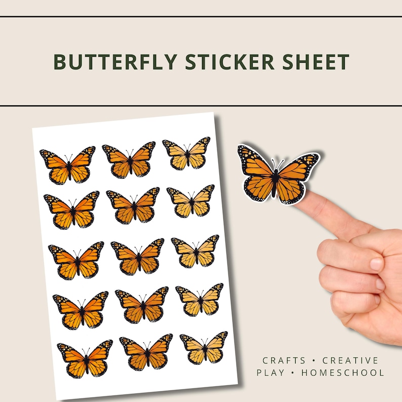 monarch butterfly sticker sheet