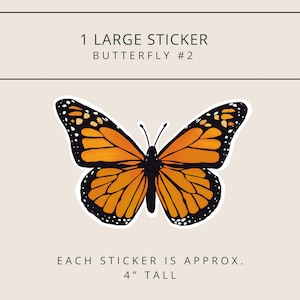 1 large amber butterfly sticker