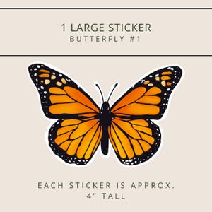 1 large orange butterfly sticker