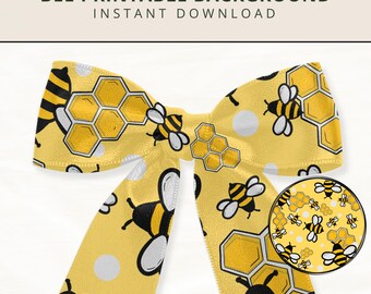 Seamless Bee Pattern | Printable Honey Bee Background for Classroom & Party Decor