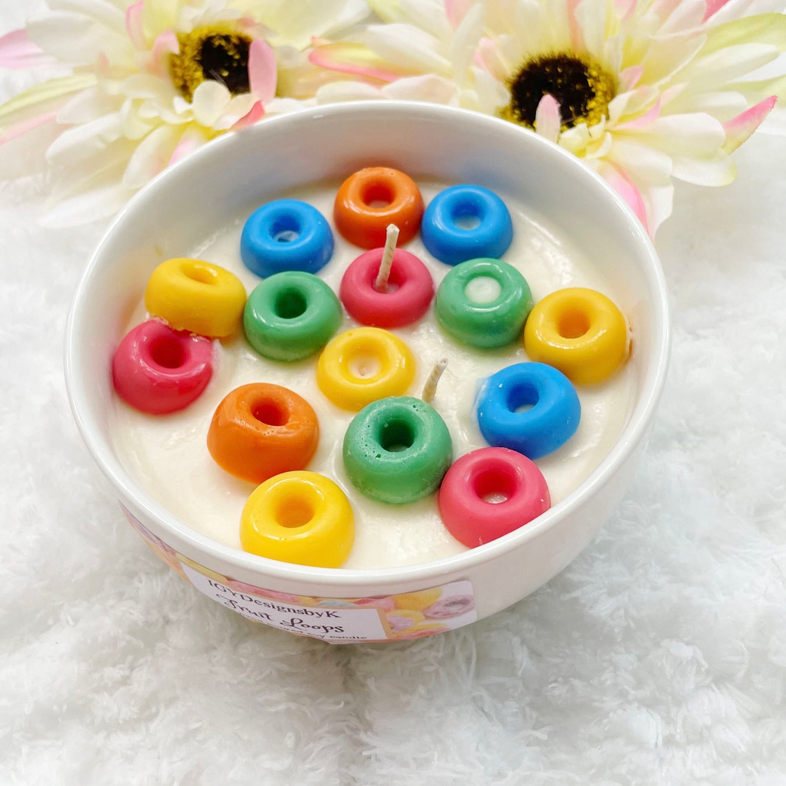 Fruit Loops Mini Candle Cereal Bowl Scented Soy Wax Candle Etsy