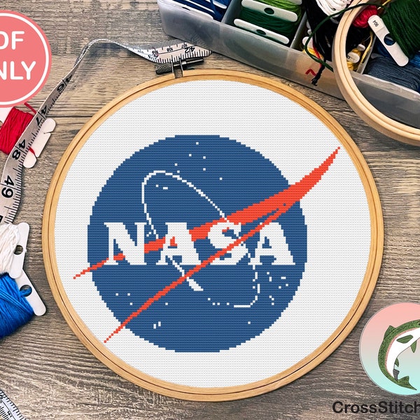 NASA "Meatball" Logo Cross Stitch Pattern | Easy | Great for Beginners!