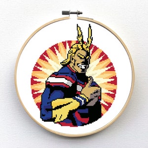 All Might Thumbs Up - Cross Stitch Pattern - MEDIUM