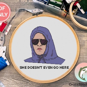 She Doesn&#39;t Even Go Here! Cross Stitch Pattern | EASY BEGINNERS | Mean Girls