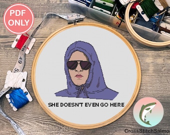 She Doesn't Even Go Here! Cross Stitch Pattern | EASY BEGINNERS | Mean Girls