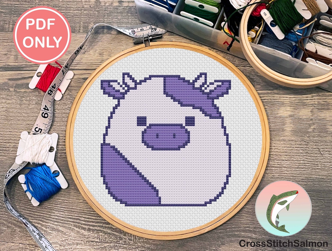 Squishmallow Cow Cross Stitch/perler Bead Pattern EASY SMALL BEGINNERS